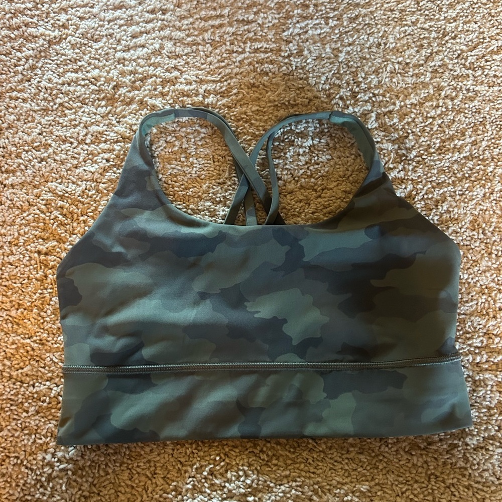 Lululemon Green Camo Sports Bra